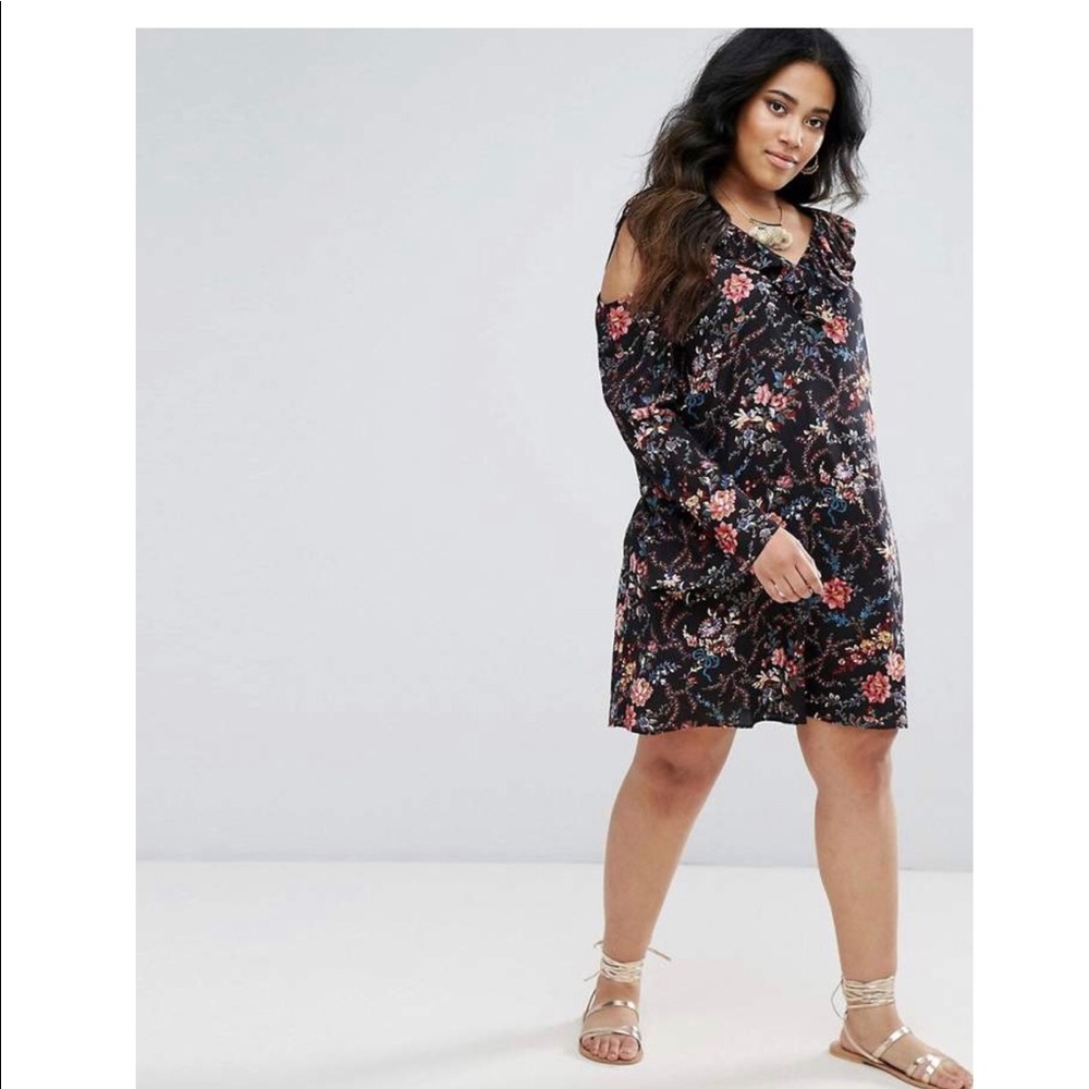 Cold Shoulder Floral Dress